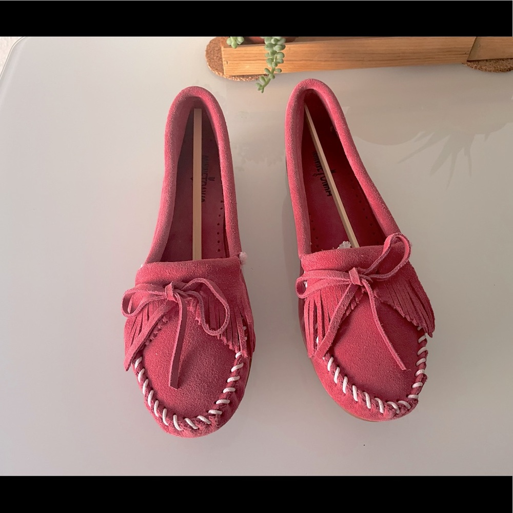 MINNETONKA “Kilty” Moccasins - Hot Pink - Picture 7 of 15